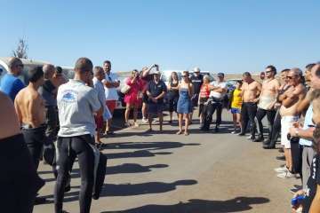 Nueva limpieza de los fondos marinos de Tufia (Foto TA)